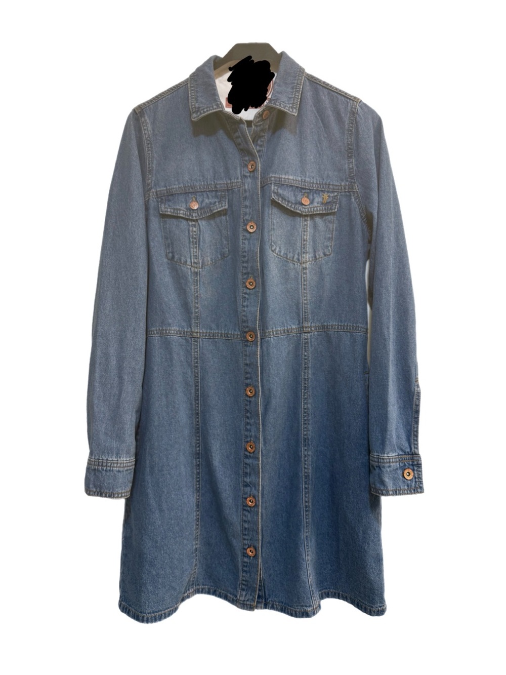Frye Womens Blue Cotton Denim Dress Size Medium Western